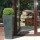 BOX BALLS IN TALL GRANITE PLANTERS, BUXUS, PATIO (29/03/2011) Added by Mary Davidson