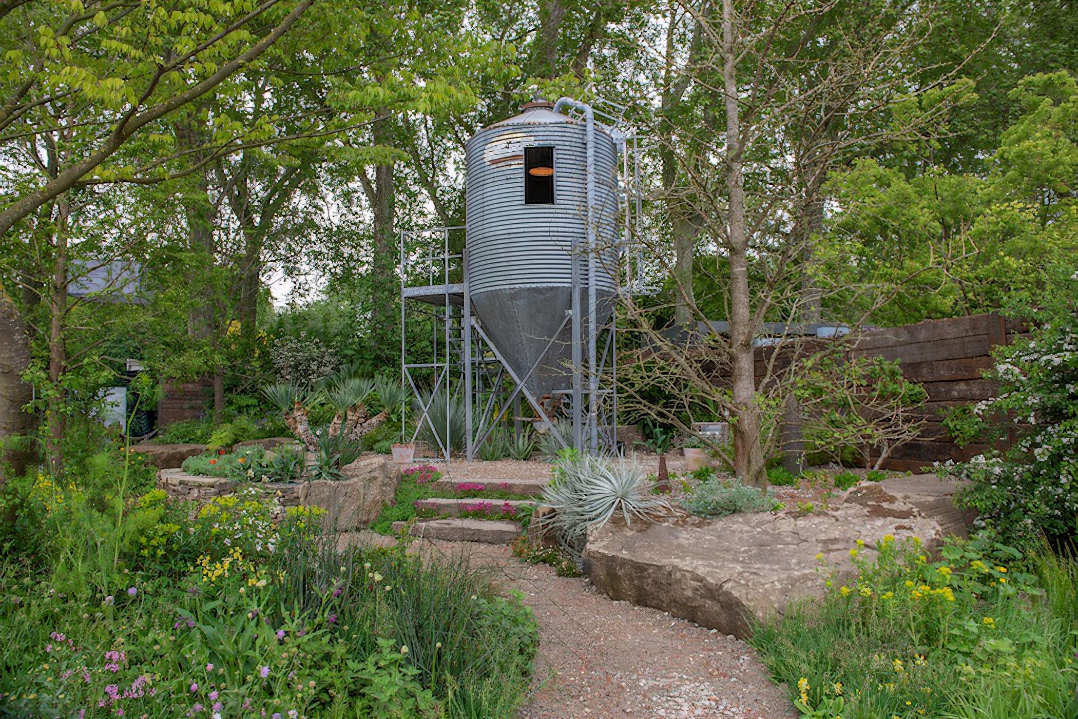 The Resilience Garden created by award-winning designer Sarah Eberle RHS Chelsea Flower Show 2019