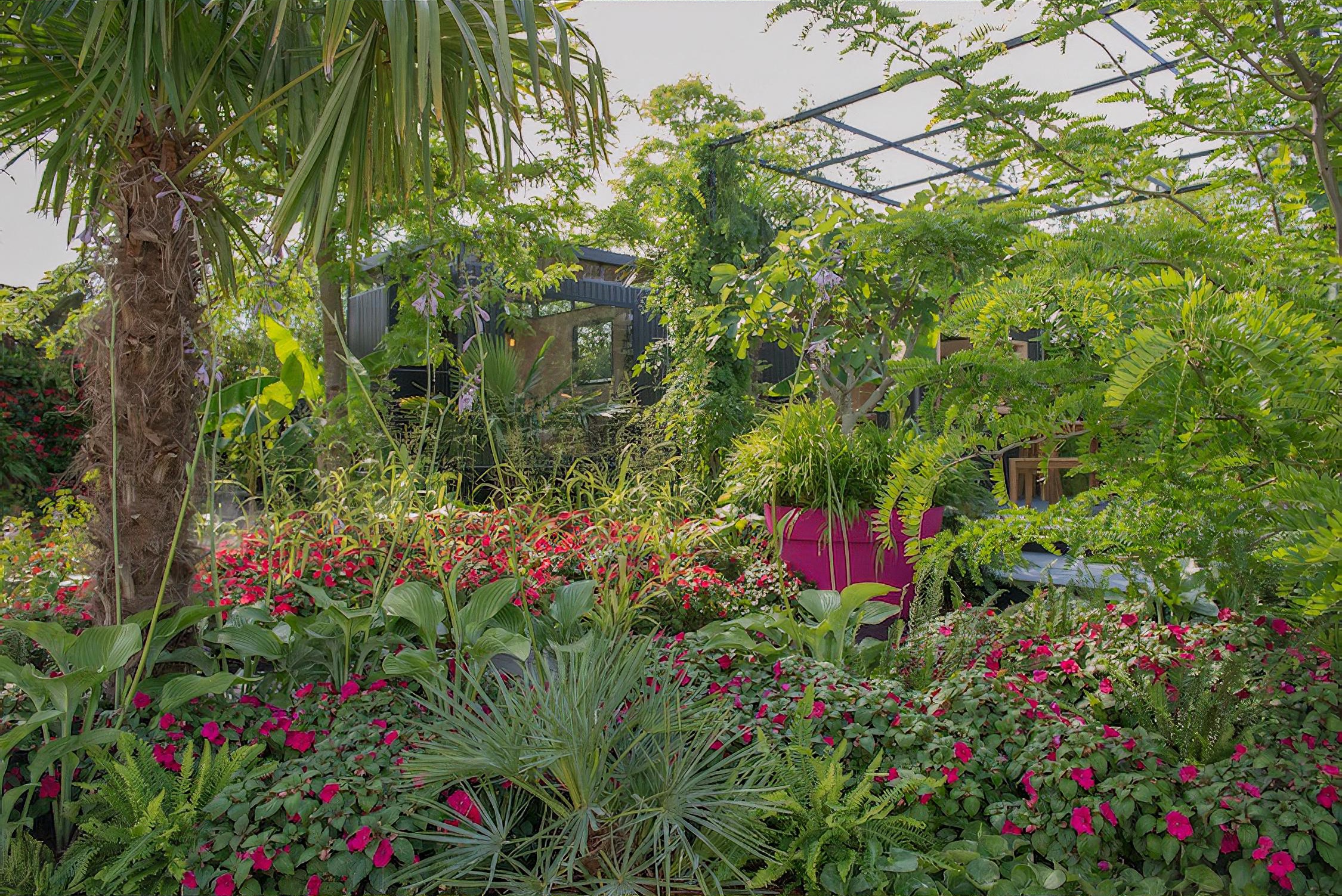 B&Q's Bursting Busy Lizzie Garden Hampton Court Flower Show 2018 by garden designer Matthew Childs