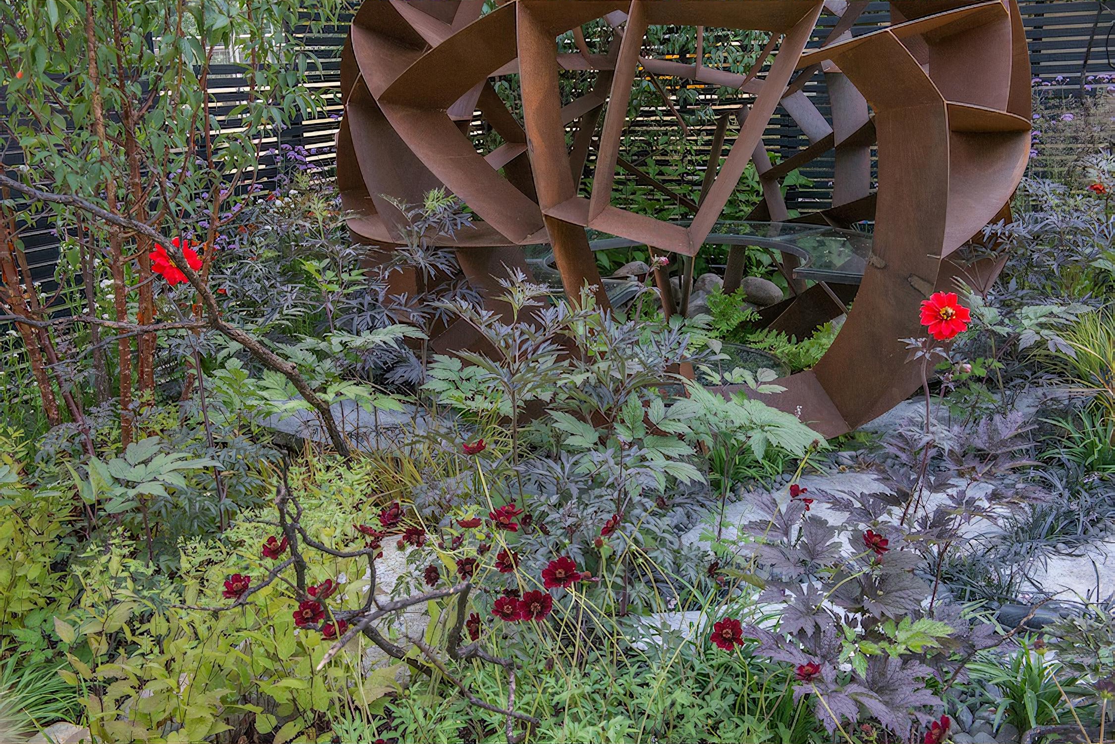 Elements Mystique Garden RHS Hampton Court Flower Show 2018 by garden designer Lawrence Roberts