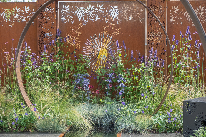 The Sunburst Garden by garden designers Charlie Bloom and Simon Webster for Hampton Court Flower Show 2022