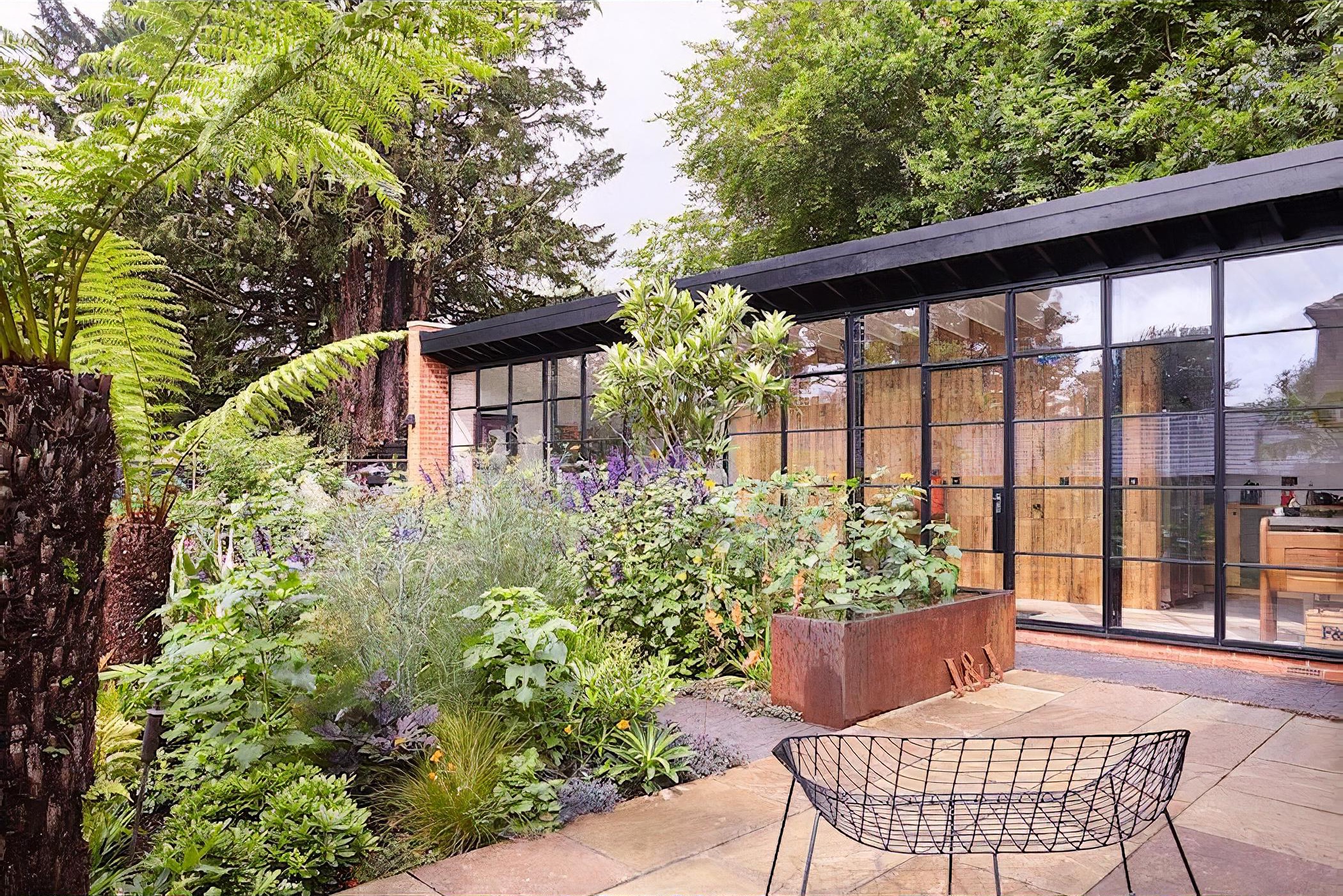 Janey Auchincloss garden design using corten steel
